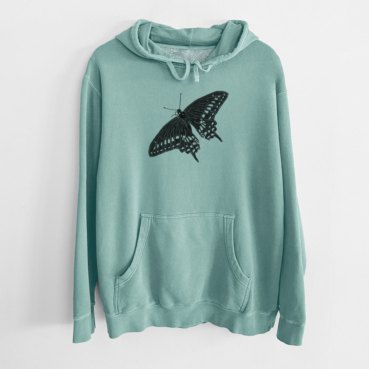 Black Swallowtail Butterfly - Papilio polyxenes - Unisex Pigment Dyed Hoodie