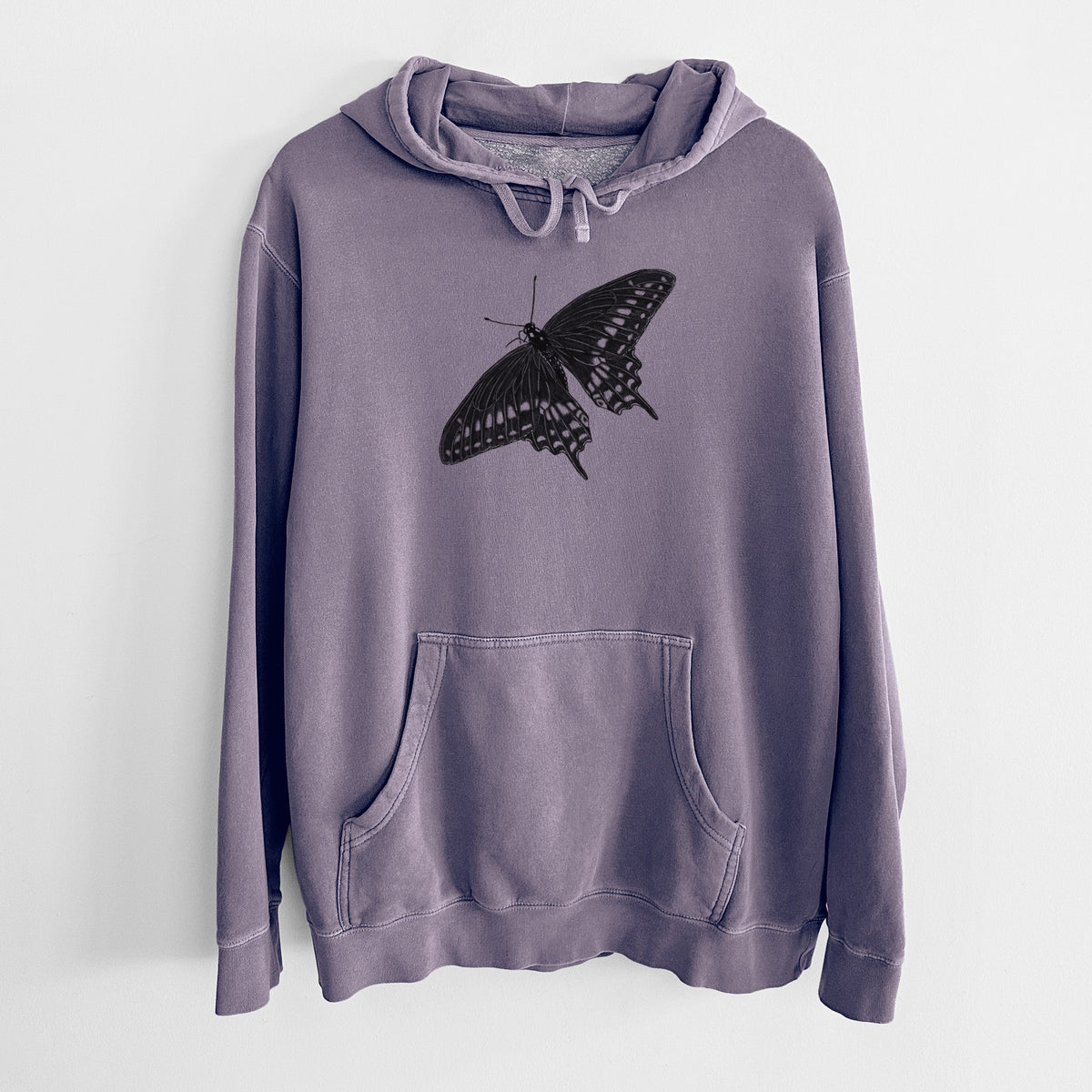 Black Swallowtail Butterfly - Papilio polyxenes - Unisex Pigment Dyed Hoodie