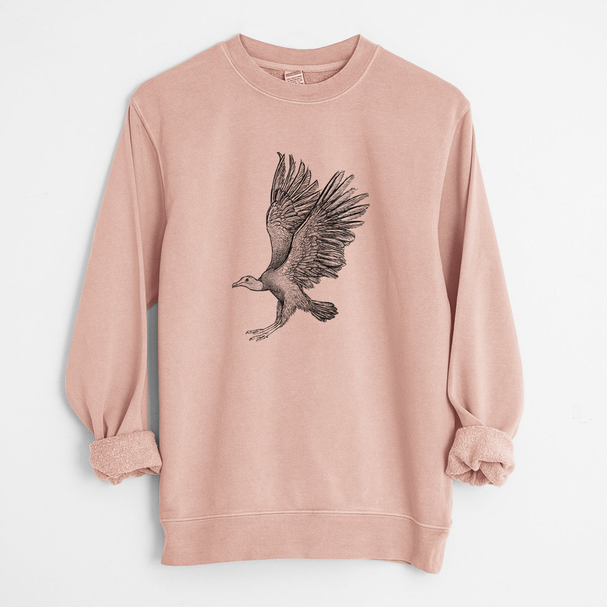 Black Vulture - Coragyps atratus - Unisex Pigment Dyed Crew Sweatshirt