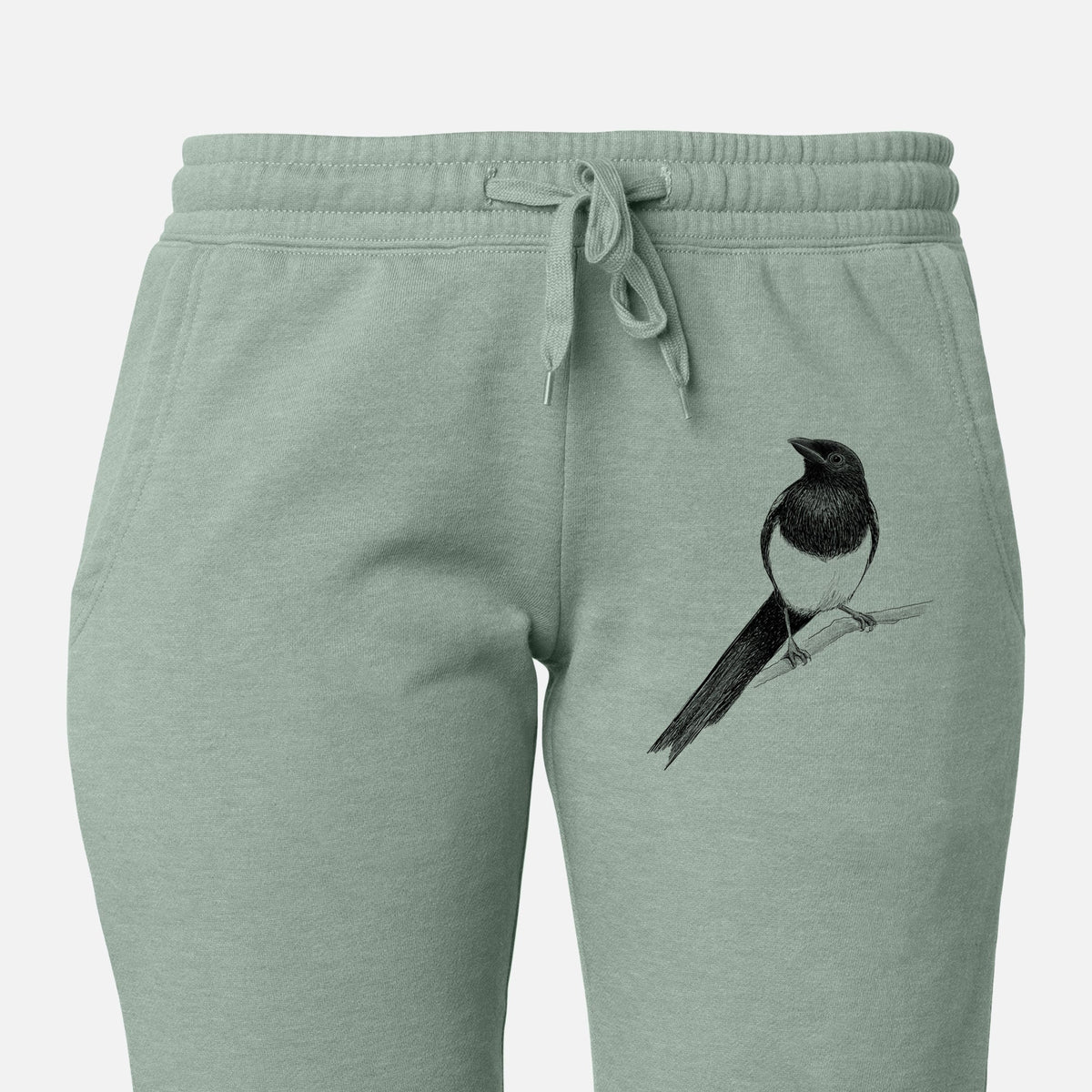 Black-billed Magpie - Pica hudsonia - Women's Cali Wave Jogger Sweatpants
