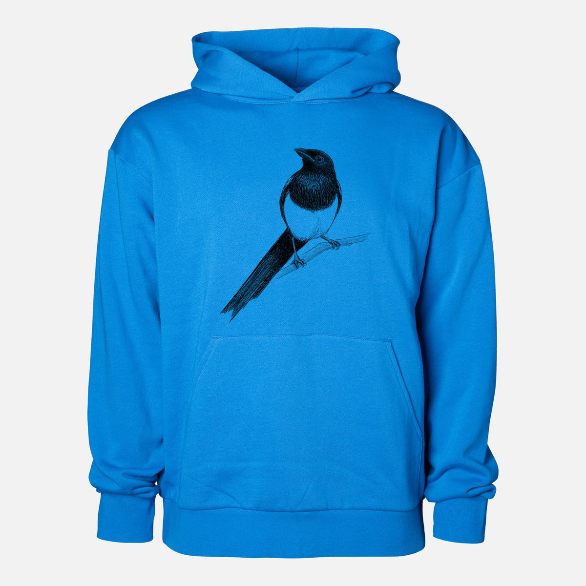 Black-billed Magpie - Pica hudsonia  - Statement Midweight Hoodie