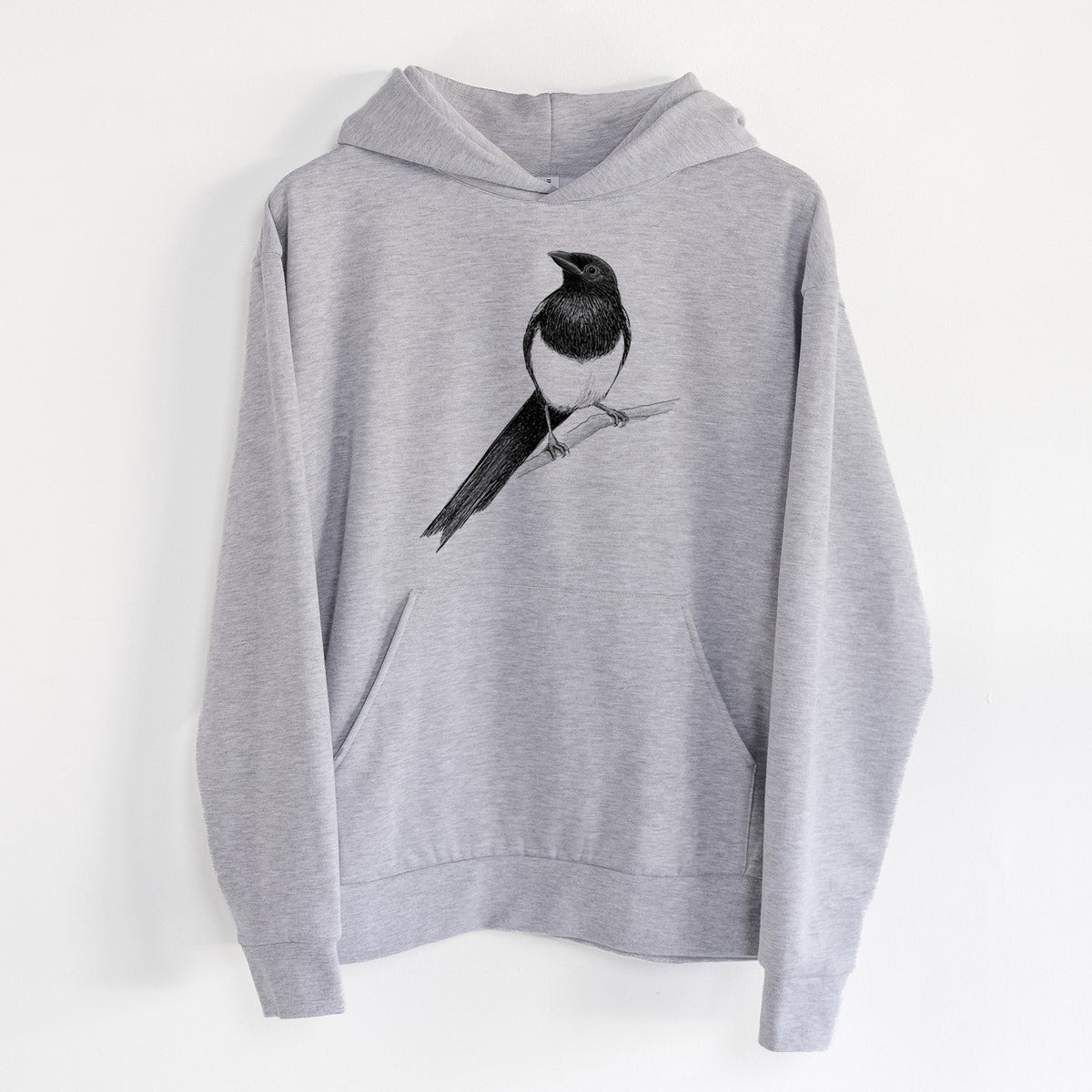 Black-billed Magpie - Pica hudsonia  - Statement Midweight Hoodie