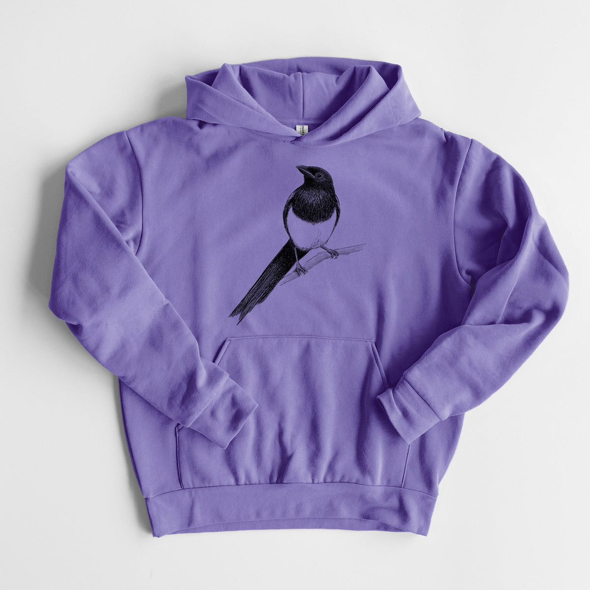 Black-billed Magpie - Pica hudsonia  - Statement Midweight Hoodie