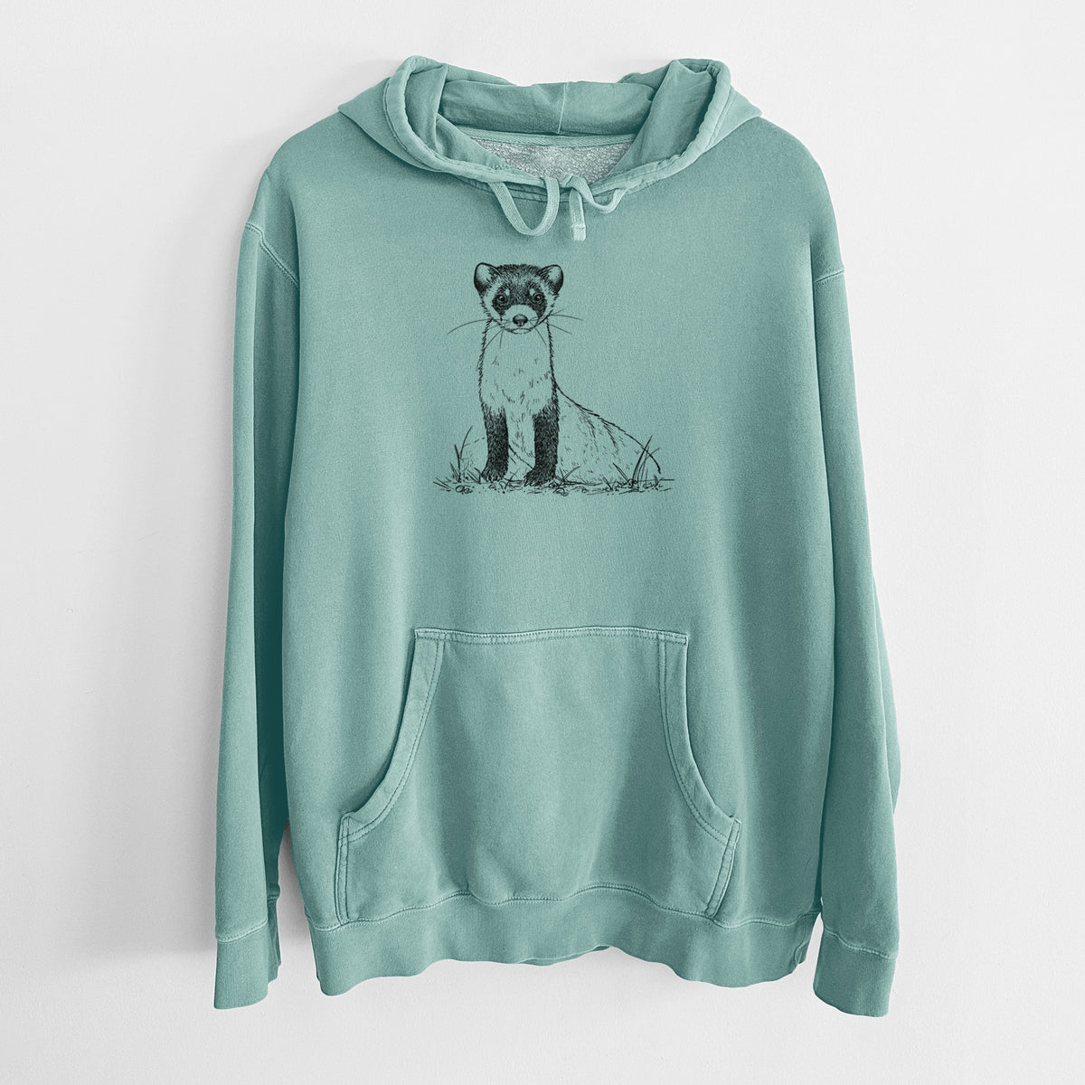 Black-footed Ferret - Mustela nigripes - Unisex Pigment Dyed Hoodie