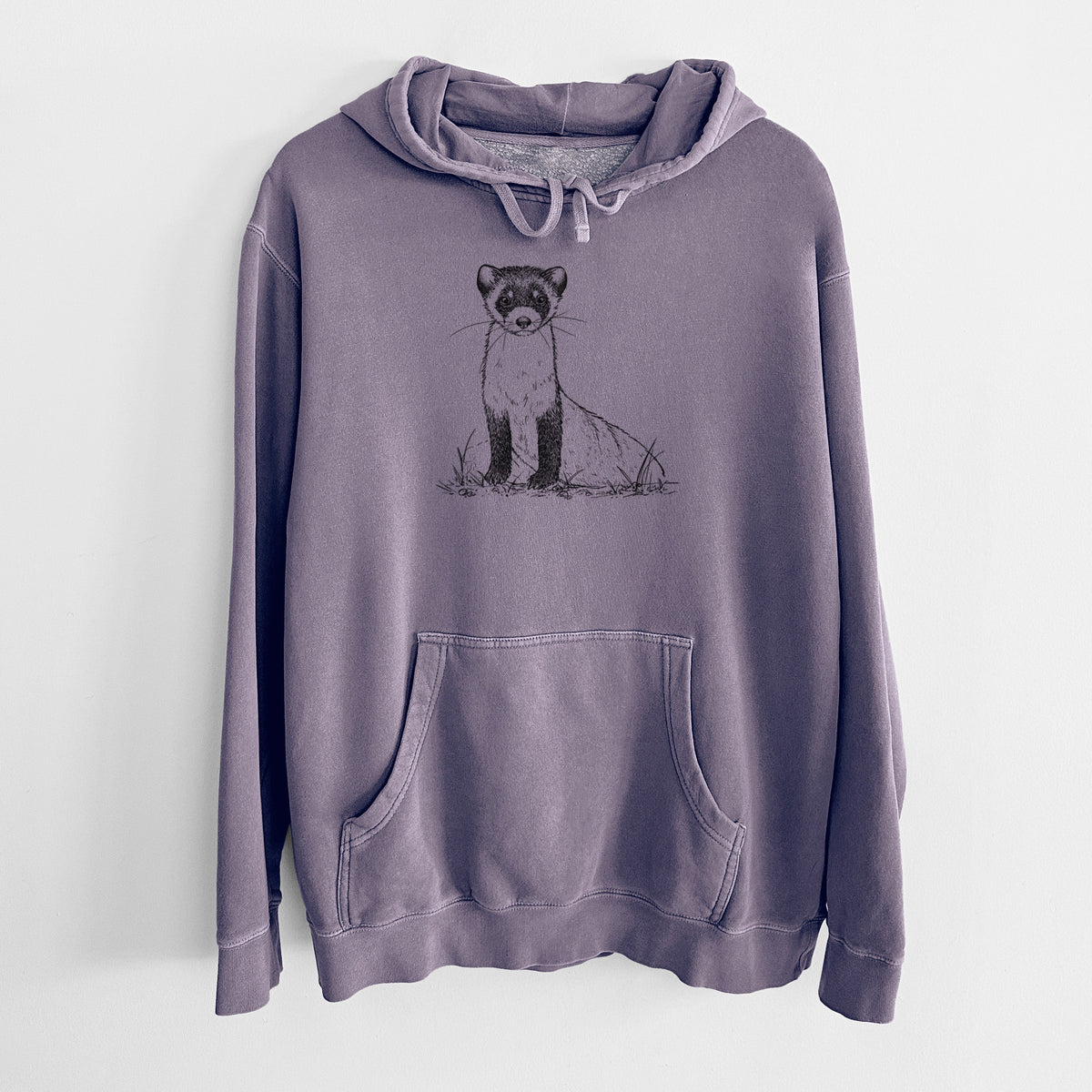 Black-footed Ferret - Mustela nigripes - Unisex Pigment Dyed Hoodie