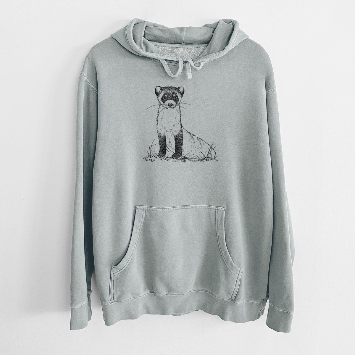 Black-footed Ferret - Mustela nigripes - Unisex Pigment Dyed Hoodie