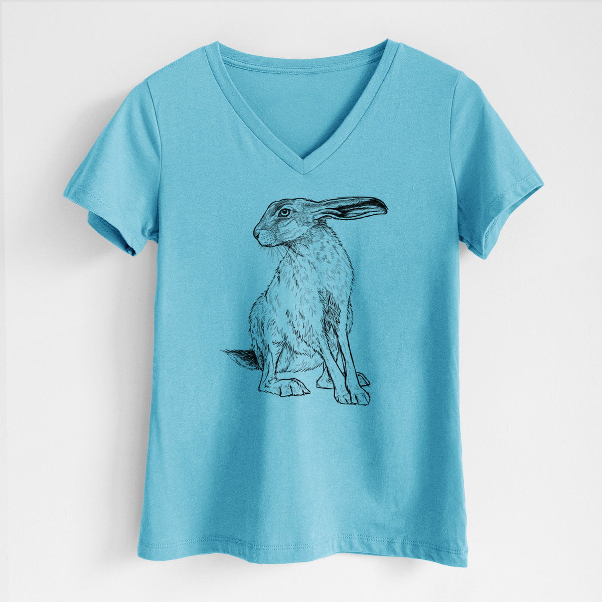 Black-tailed Jackrabbit - Lepus californicus - Women's Lightweight Relaxed Fit 100% Cotton V-neck