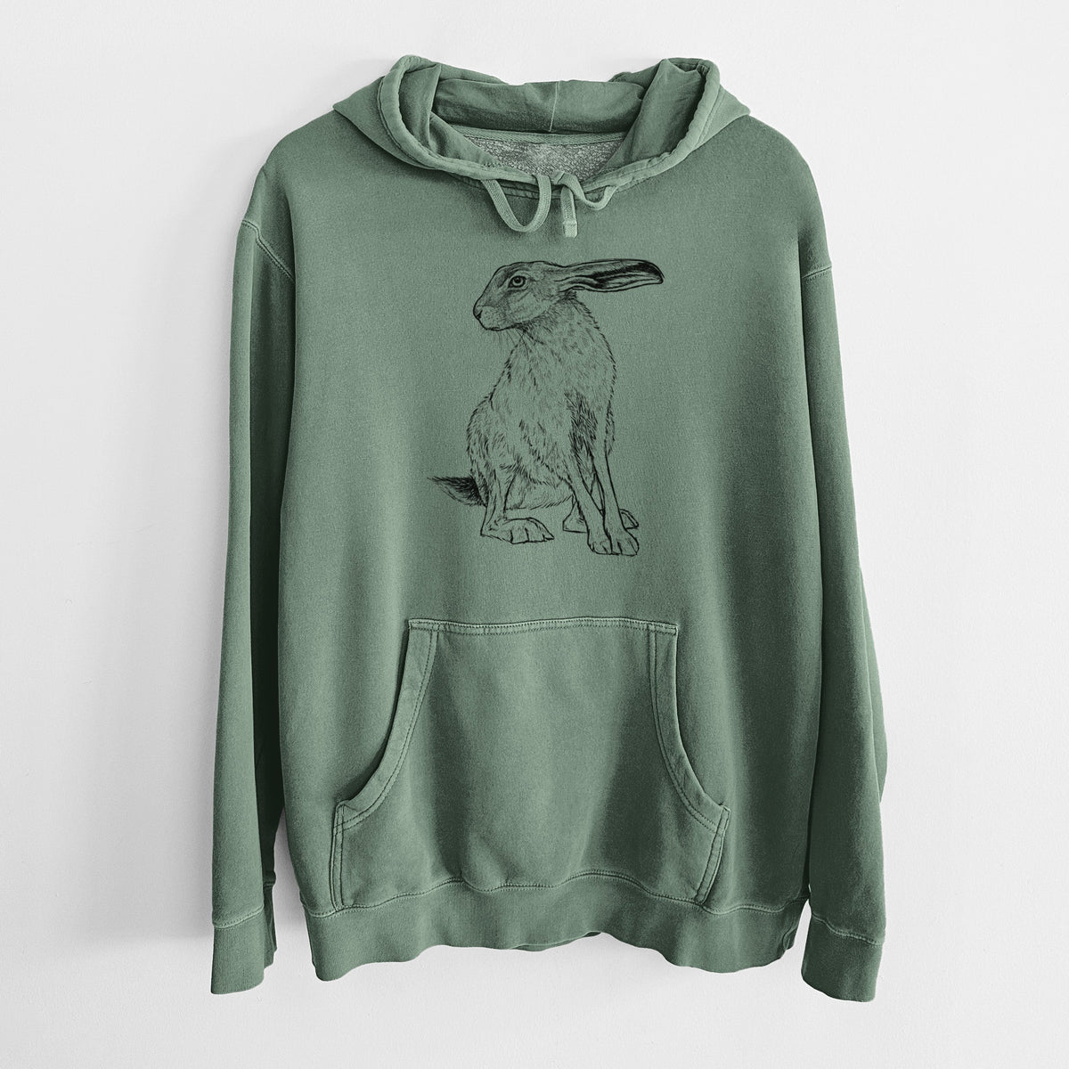 Black-tailed Jackrabbit - Lepus californicus - Unisex Pigment Dyed Hoodie