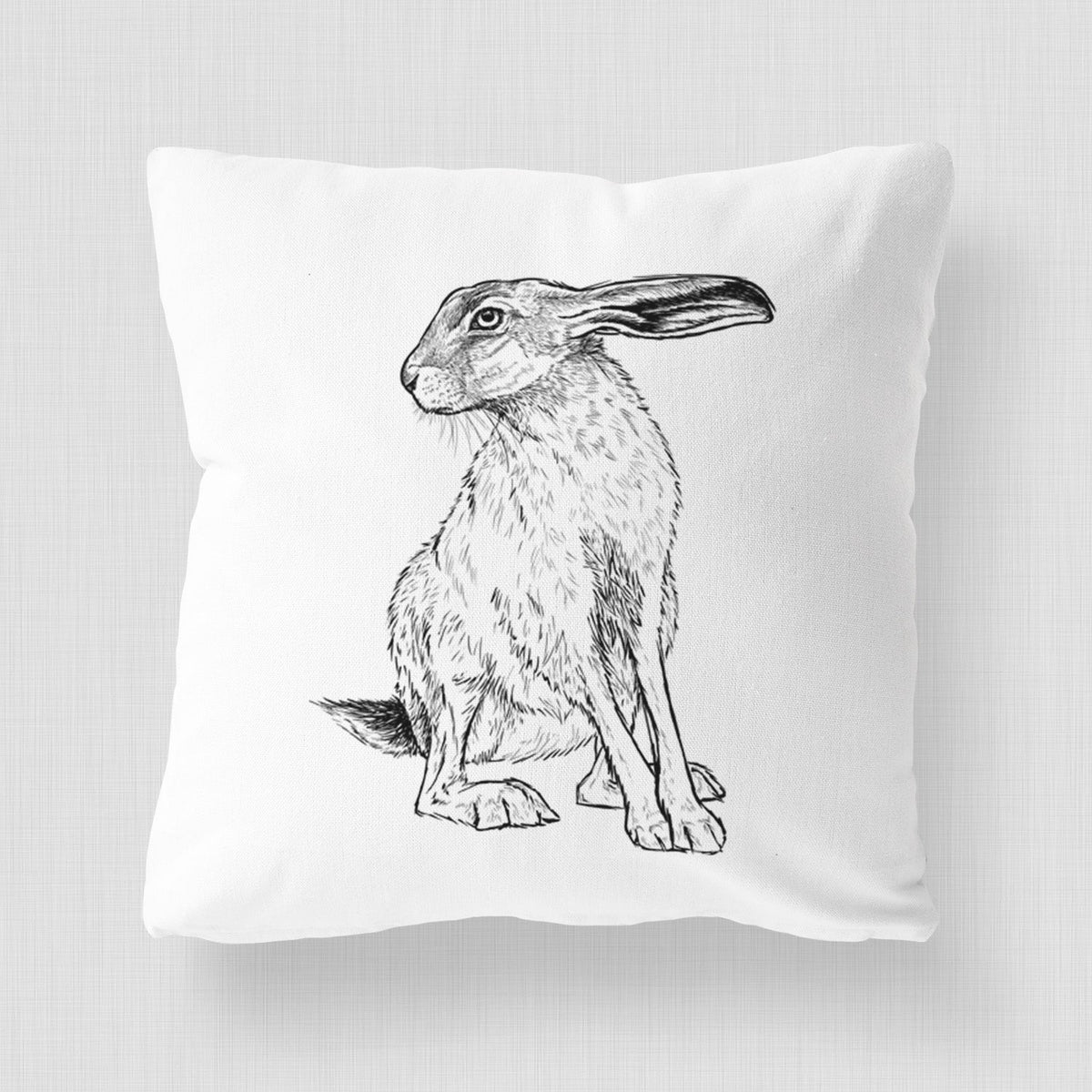 Black-tailed Jackrabbit - Lepus californicus - Throw Pillow Cover