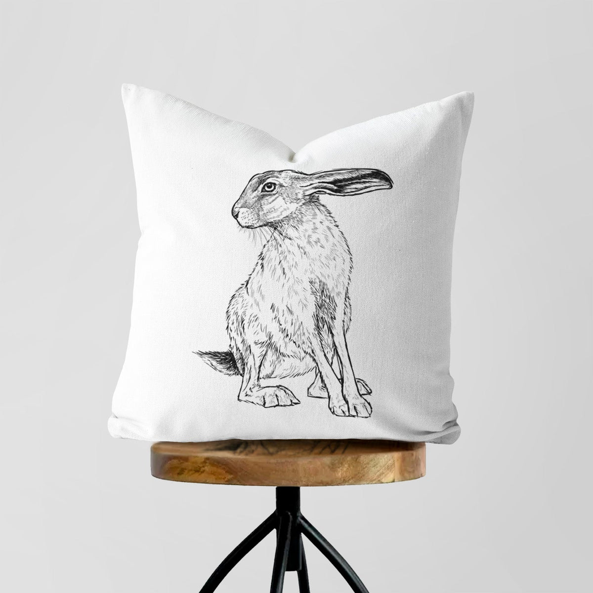 Black-tailed Jackrabbit - Lepus californicus - Throw Pillow Cover