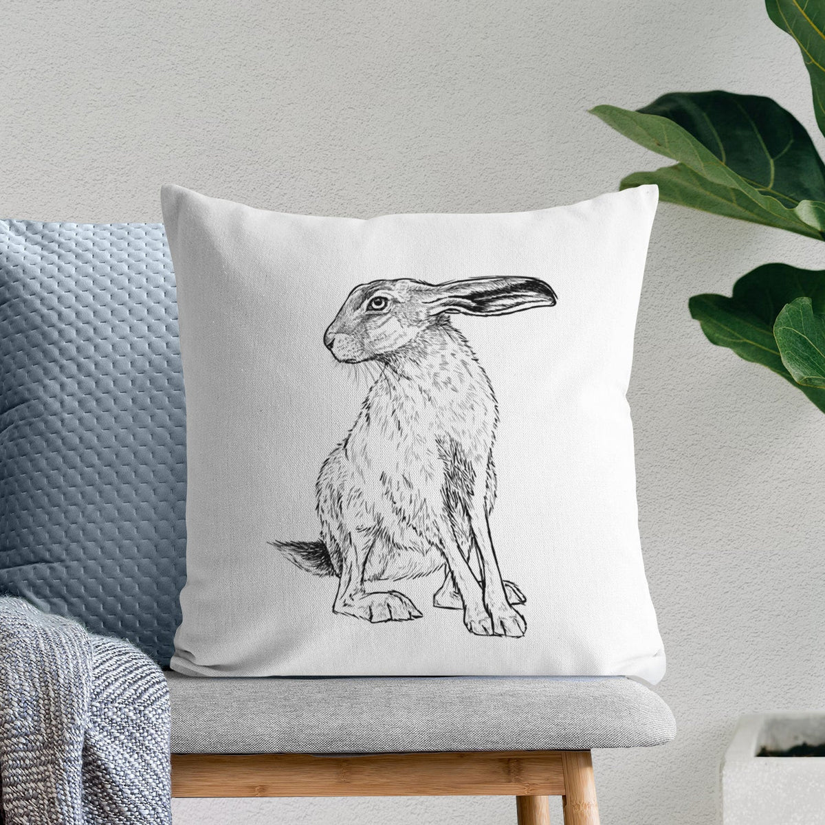 Black-tailed Jackrabbit - Lepus californicus - Throw Pillow Cover