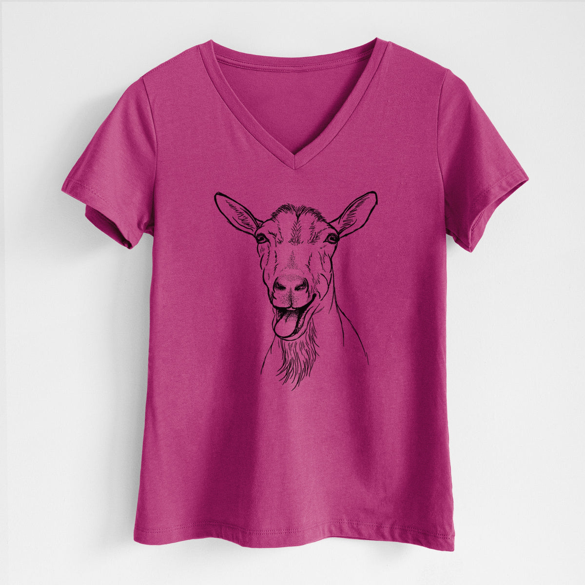 Bleating Goat - Women's Lightweight Relaxed Fit 100% Cotton V-neck