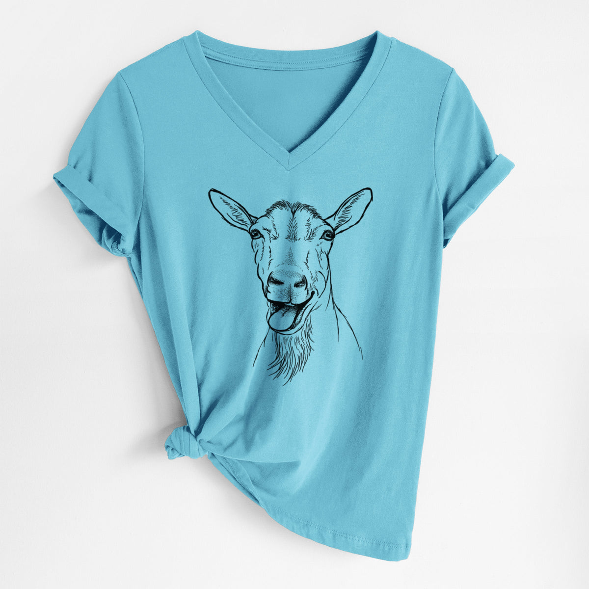 Bleating Goat - Women's Lightweight Relaxed Fit 100% Cotton V-neck