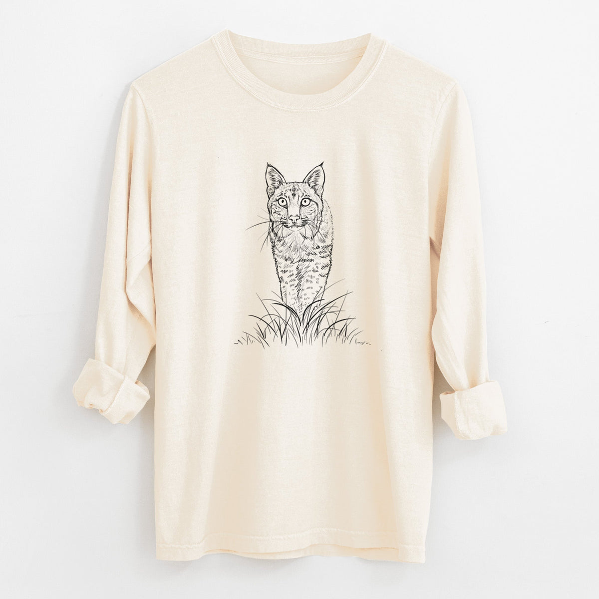 Bobcat - Lynx rufus - Unisex Comfort Colors 100% Cotton Long Sleeve