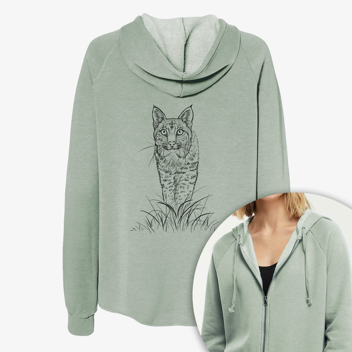 Bobcat - Lynx rufus - Women's Cali Wave Zip-Up Sweatshirt