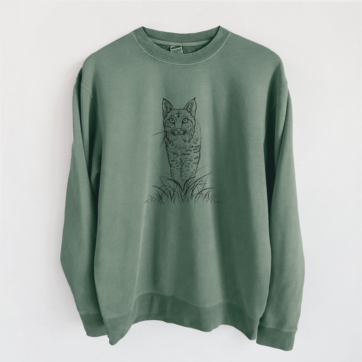 Bobcat - Lynx rufus - Unisex Pigment Dyed Crew Sweatshirt