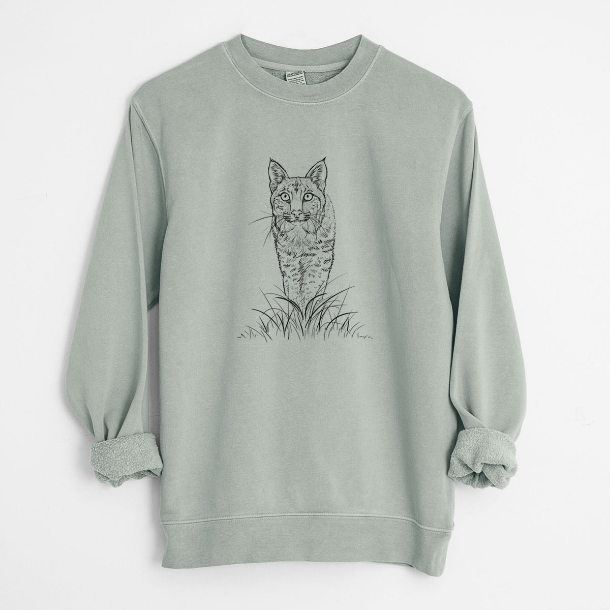 Bobcat - Lynx rufus - Unisex Pigment Dyed Crew Sweatshirt
