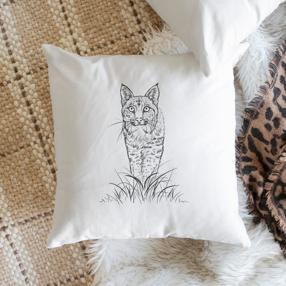 Bobcat - Lynx rufus - Throw Pillow Cover