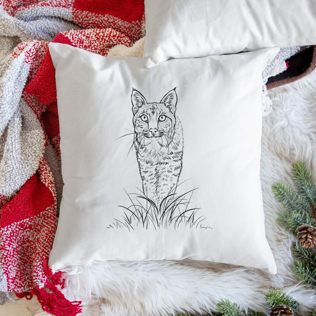 Bobcat - Lynx rufus - Throw Pillow Cover