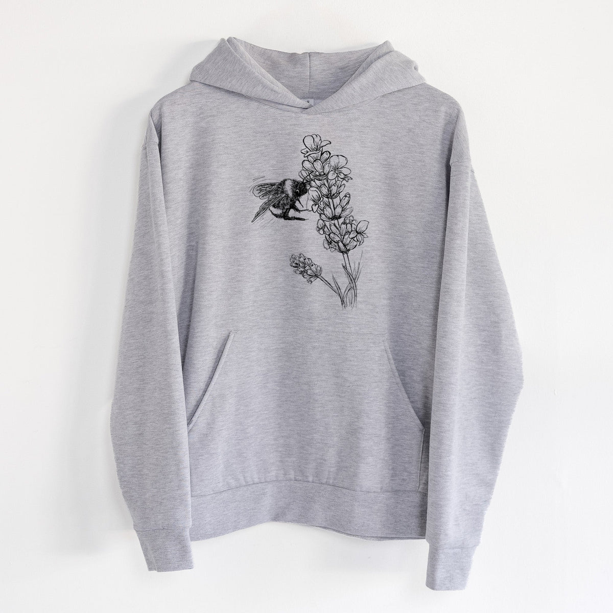 Bumblebee on English Lavender - Bombus Pensylvanicus  - Statement Midweight Hoodie