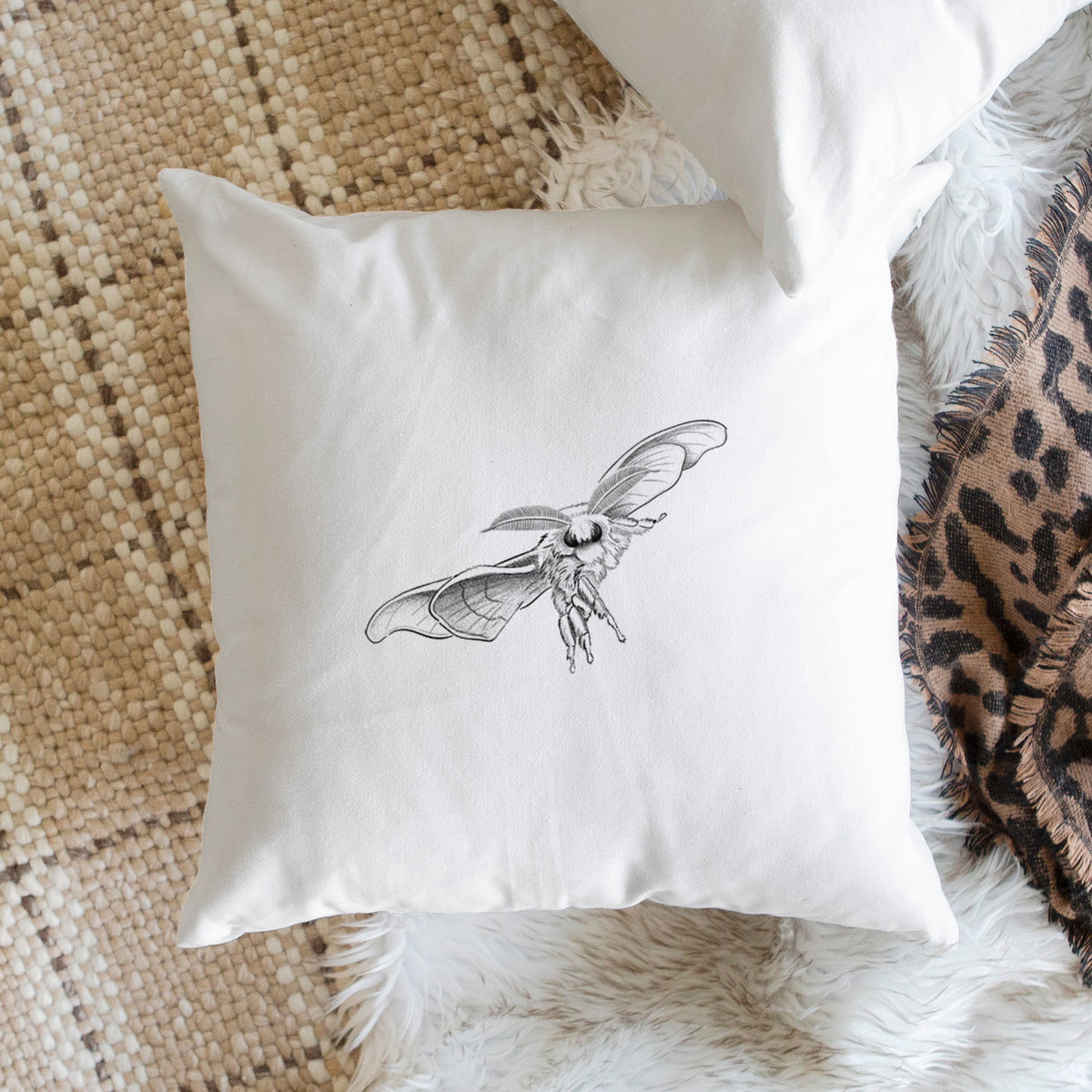 Domestic Silk Moth - Bombyx mori - Throw Pillow Cover