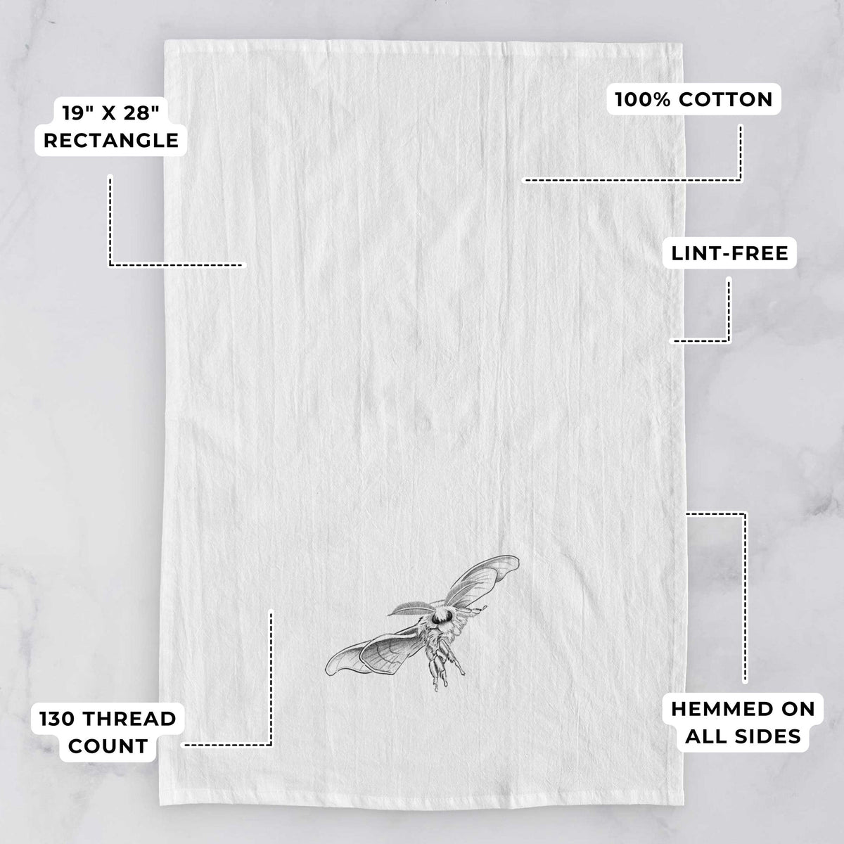 Domestic Silk Moth - Bombyx mori Tea Towel