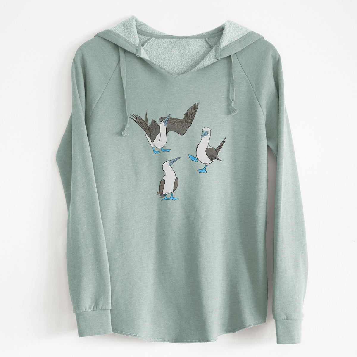 Blue-footed Booby Trio - Sula nebouxii - Cali Wave Hooded Sweatshirt