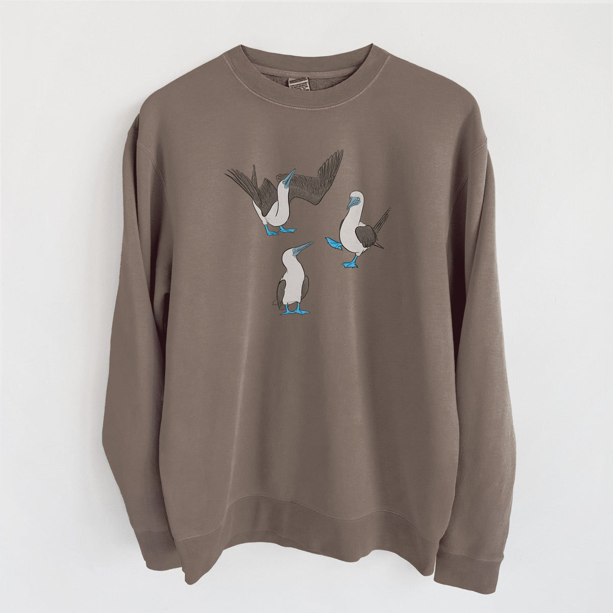 Blue-footed Booby Trio - Sula nebouxii - Unisex Pigment Dyed Crew Sweatshirt