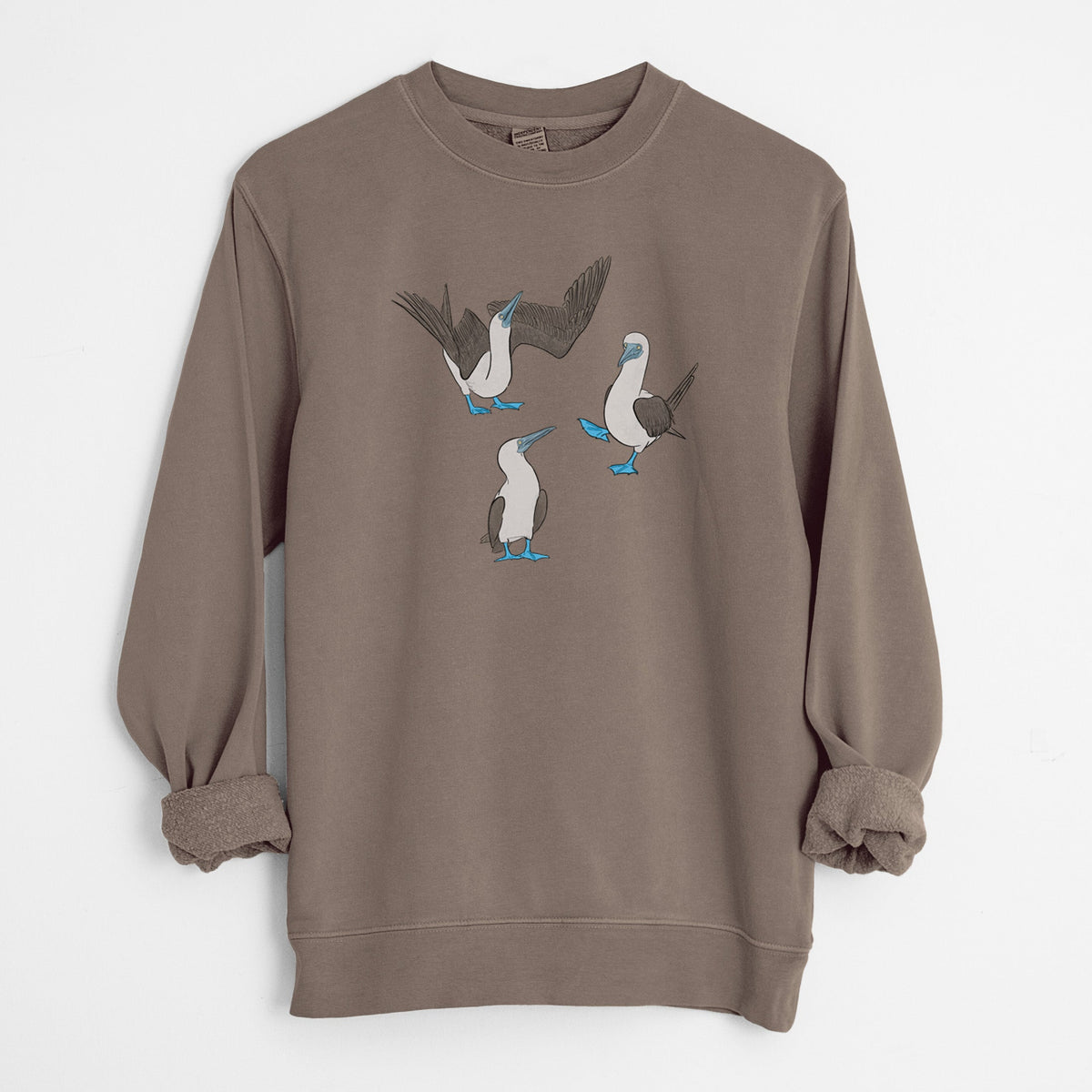 Blue-footed Booby Trio - Sula nebouxii - Unisex Pigment Dyed Crew Sweatshirt