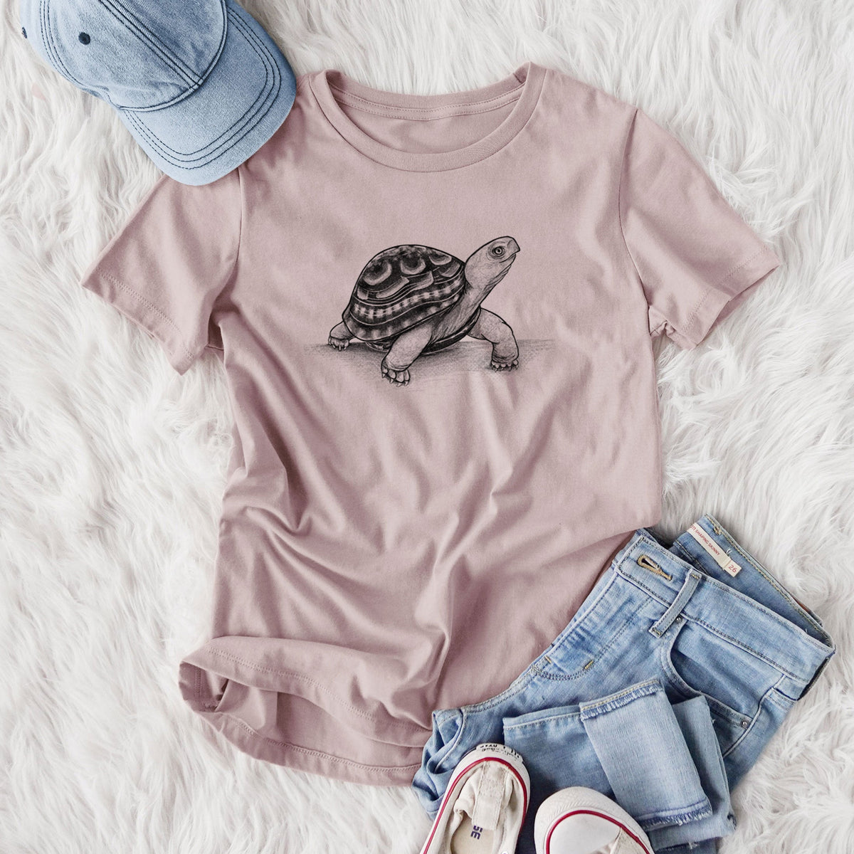 Common Box Turtle - Terrapene carolina - Women's Lightweight Relaxed Fit 100% Cotton Crewneck