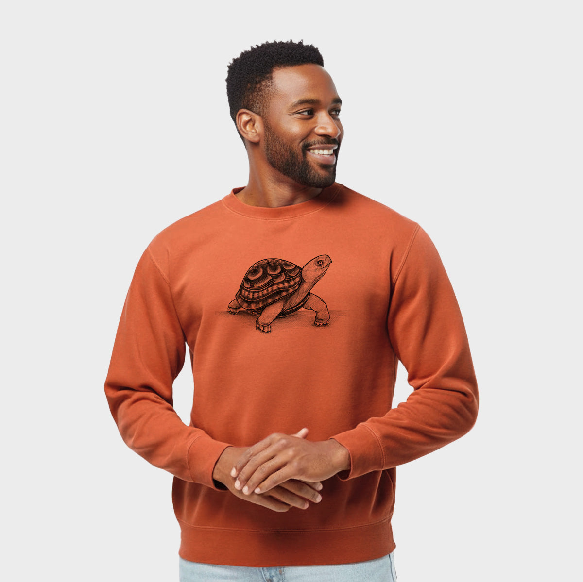 Common Box Turtle - Terrapene carolina - Unisex Pigment Dyed Crew Sweatshirt