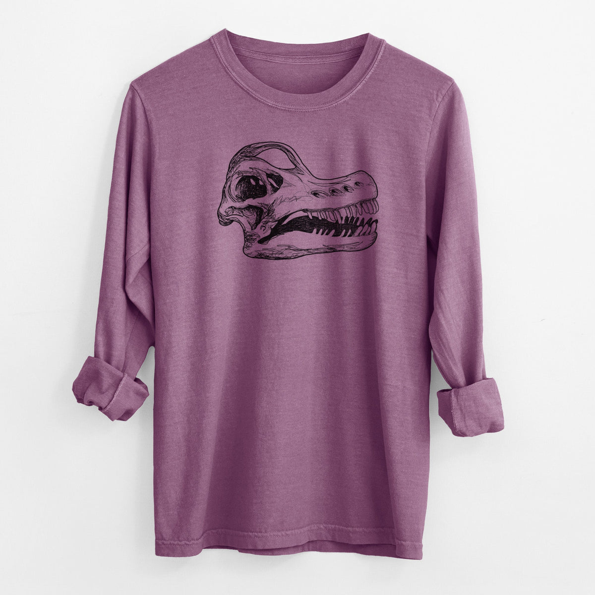 Brachiosaurus Skull - Men's Heavyweight 100% Cotton Long Sleeve