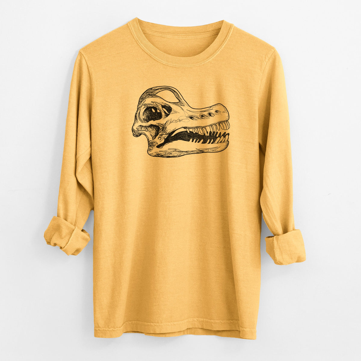 Brachiosaurus Skull - Men's Heavyweight 100% Cotton Long Sleeve