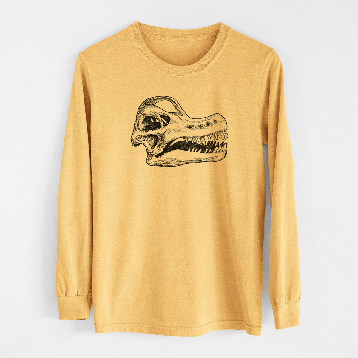 Brachiosaurus Skull - Men's Heavyweight 100% Cotton Long Sleeve