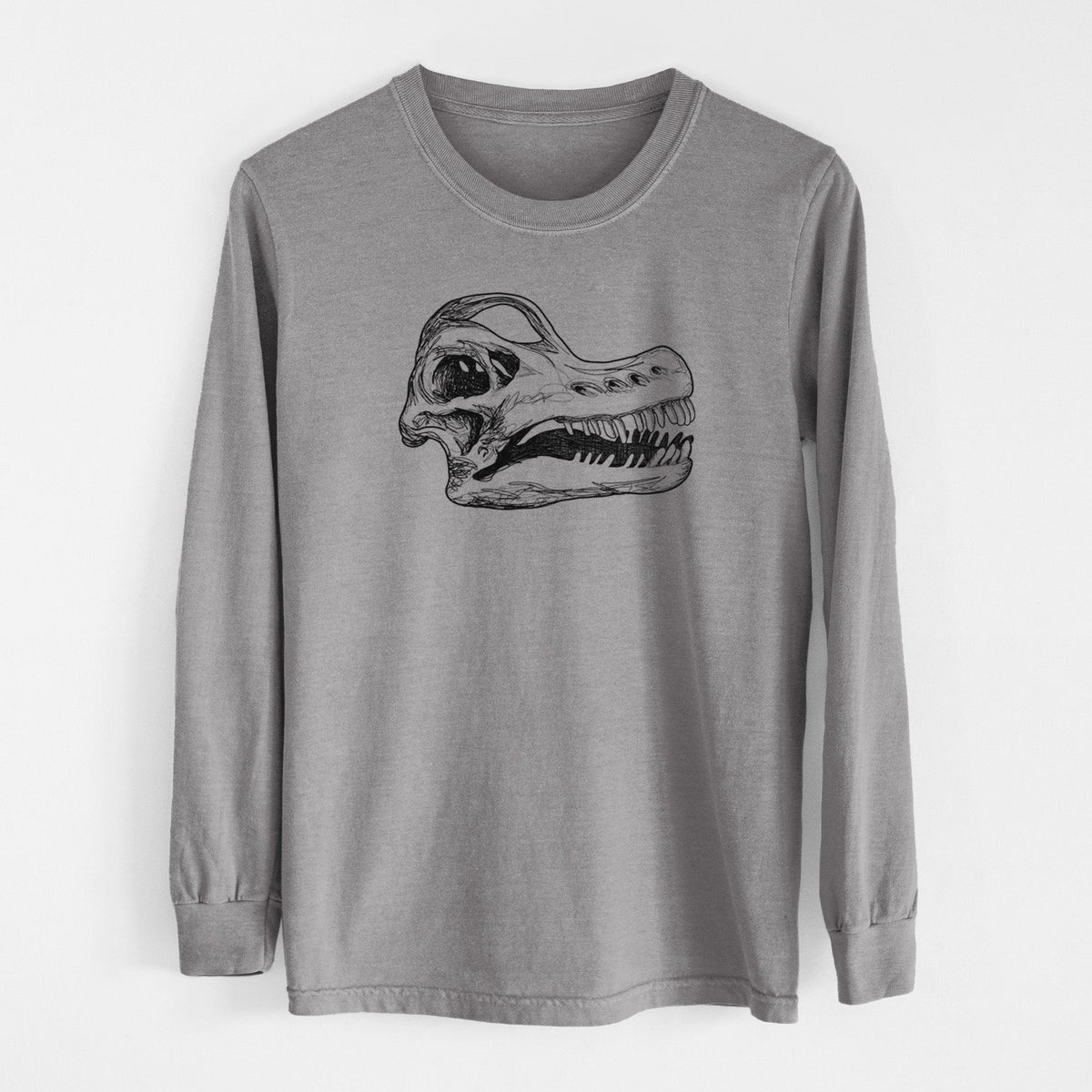Brachiosaurus Skull - Men's Heavyweight 100% Cotton Long Sleeve