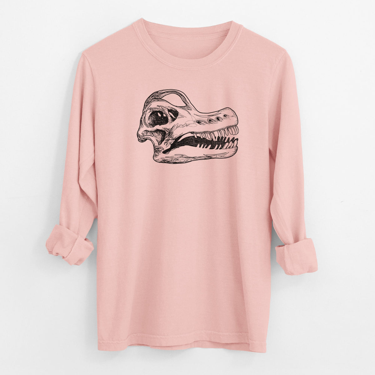 Brachiosaurus Skull - Men's Heavyweight 100% Cotton Long Sleeve