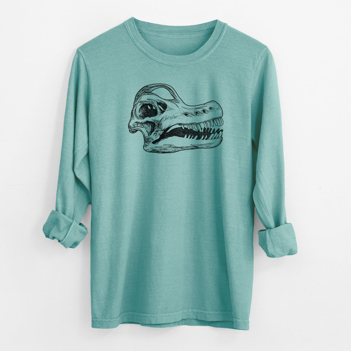 Brachiosaurus Skull - Men's Heavyweight 100% Cotton Long Sleeve
