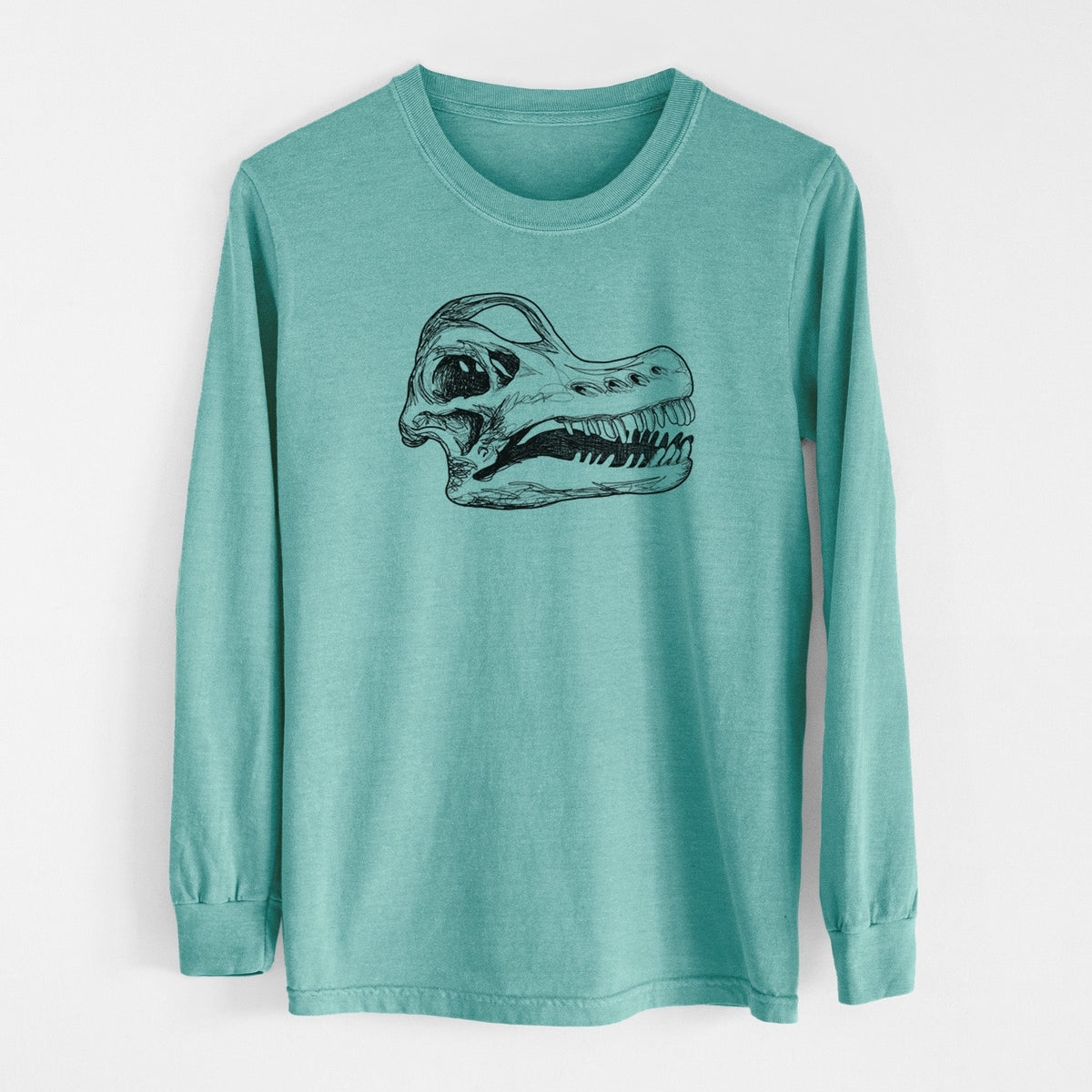 Brachiosaurus Skull - Men's Heavyweight 100% Cotton Long Sleeve