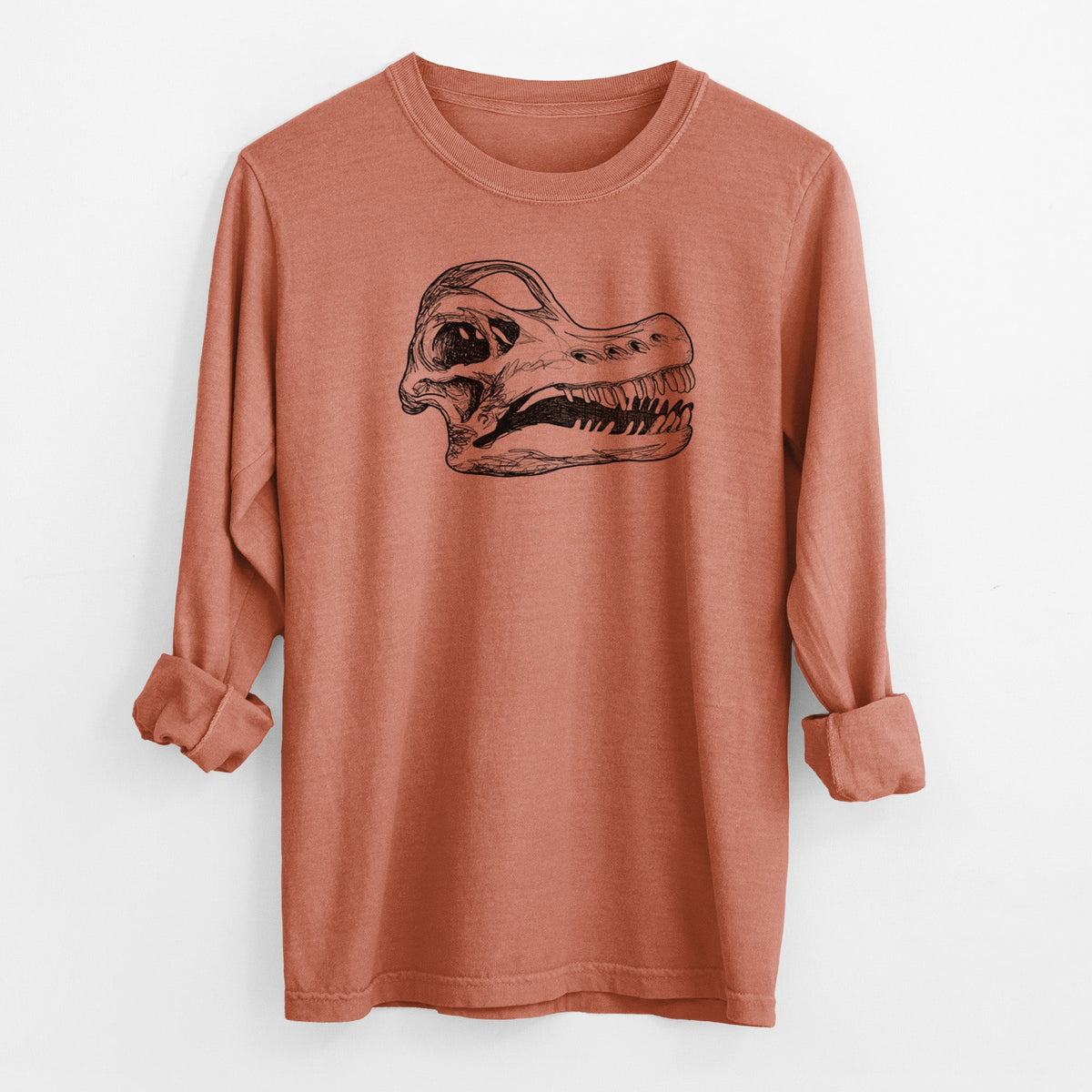 Brachiosaurus Skull - Men's Heavyweight 100% Cotton Long Sleeve