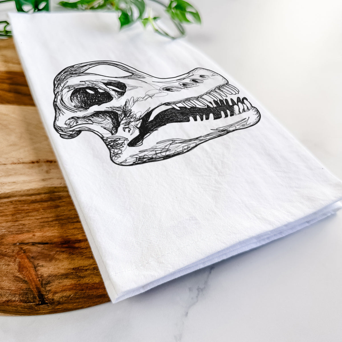 Brachiosaurus Skull Tea Towel