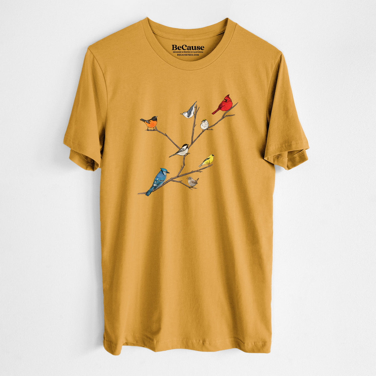 Backyard Birds Gathering - Lightweight 100% Cotton Unisex Crewneck