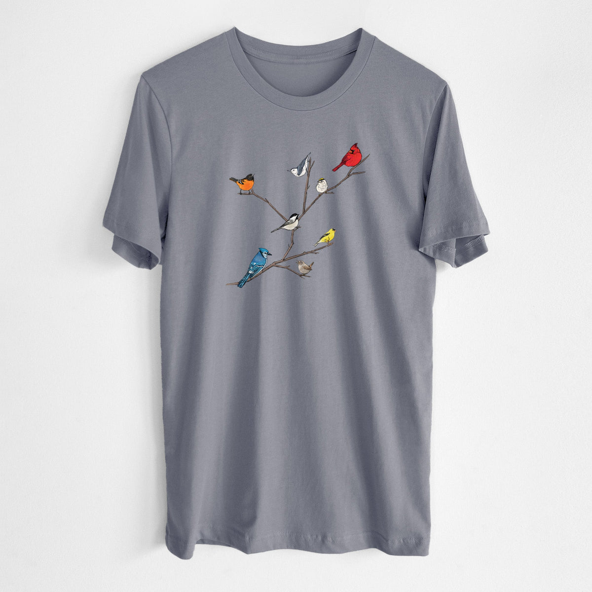 Backyard Birds Gathering - Lightweight 100% Cotton Unisex Crewneck