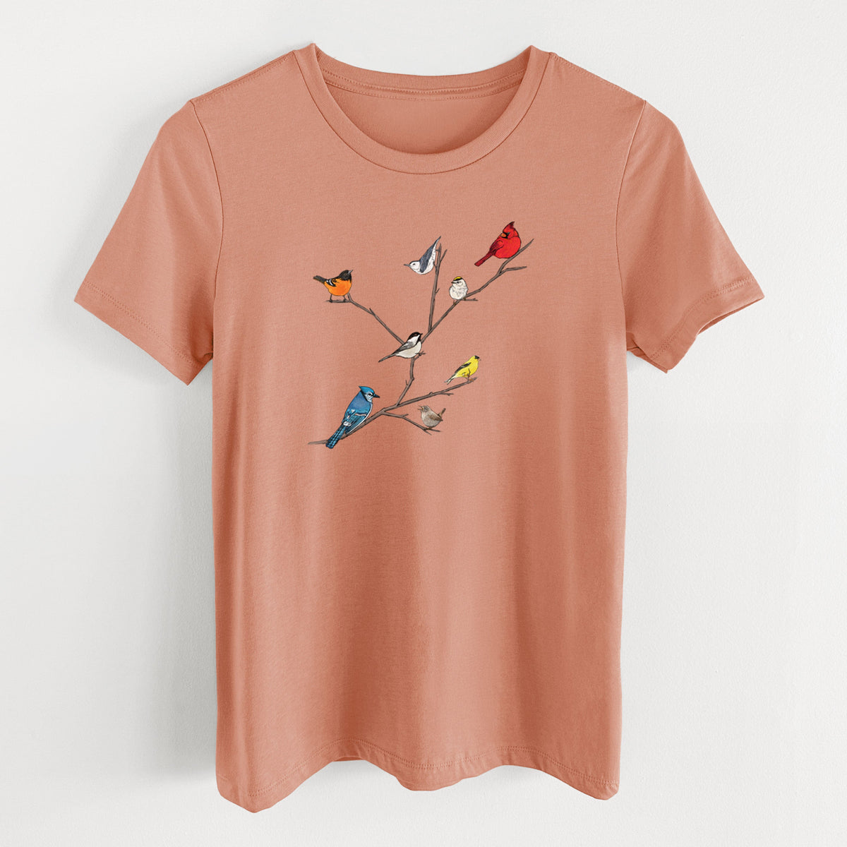 Backyard Birds Gathering - Women's Lightweight Relaxed Fit 100% Cotton Crewneck
