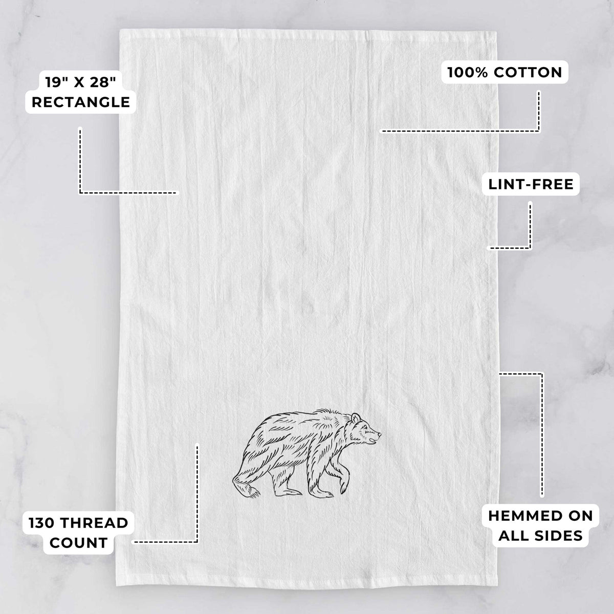 Brown Bear Tea Towel