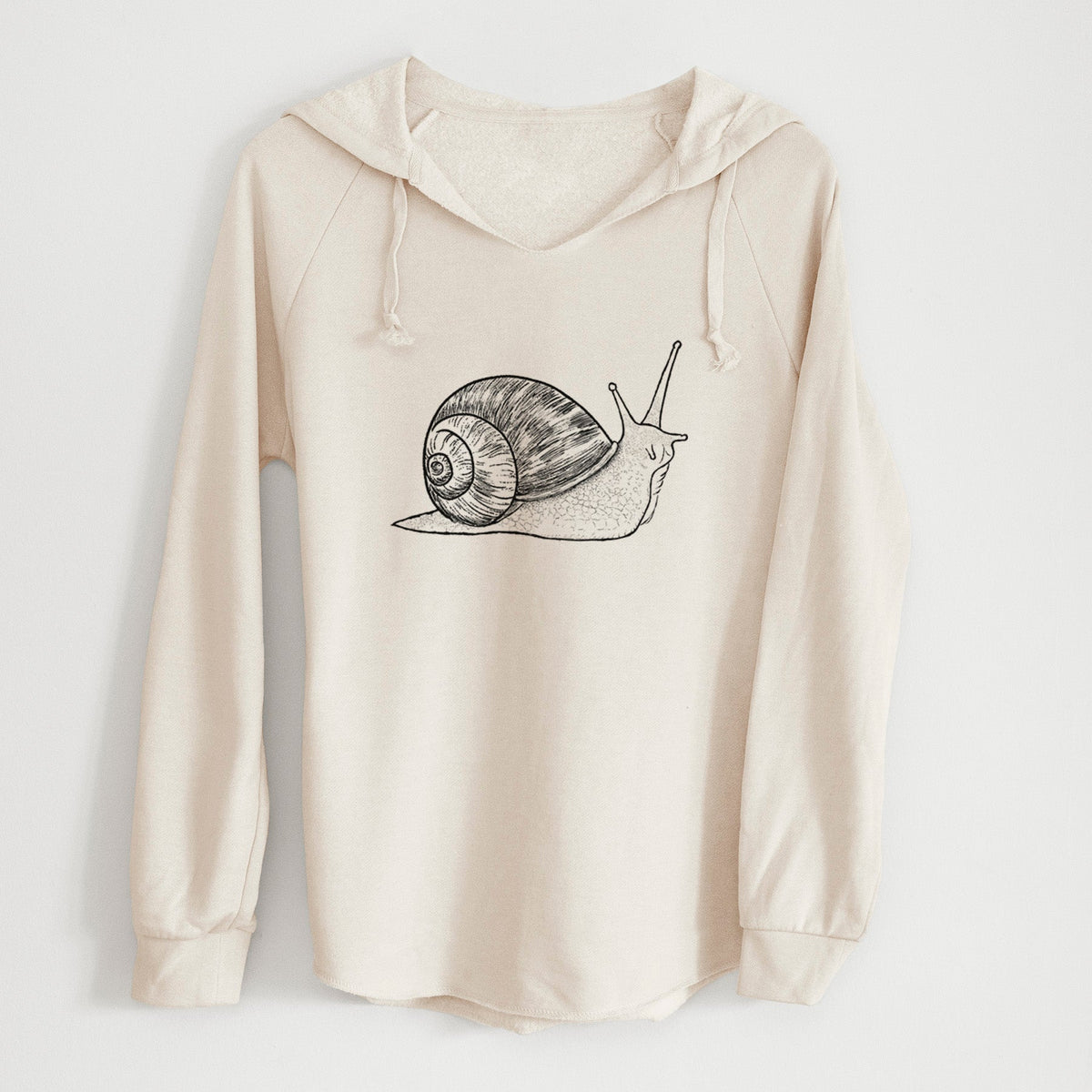 Brown Garden Snail - Cornu aspersum - Cali Wave Hooded Sweatshirt