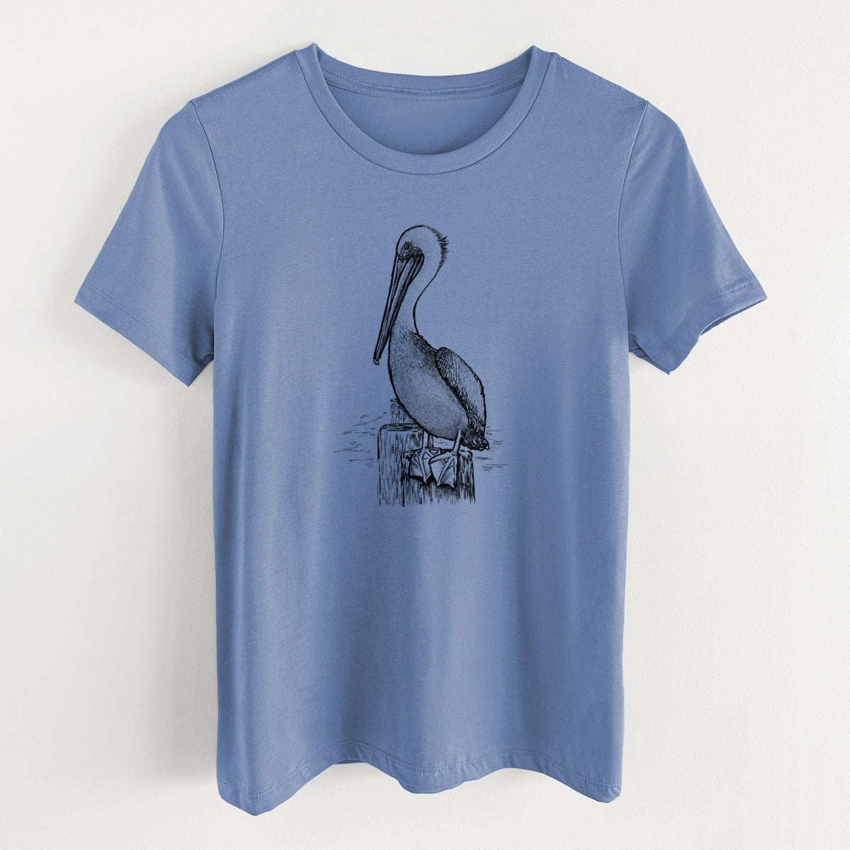 Pelecanus occidentalis - Brown Pelican - Women's Lightweight Relaxed Fit 100% Cotton Crewneck