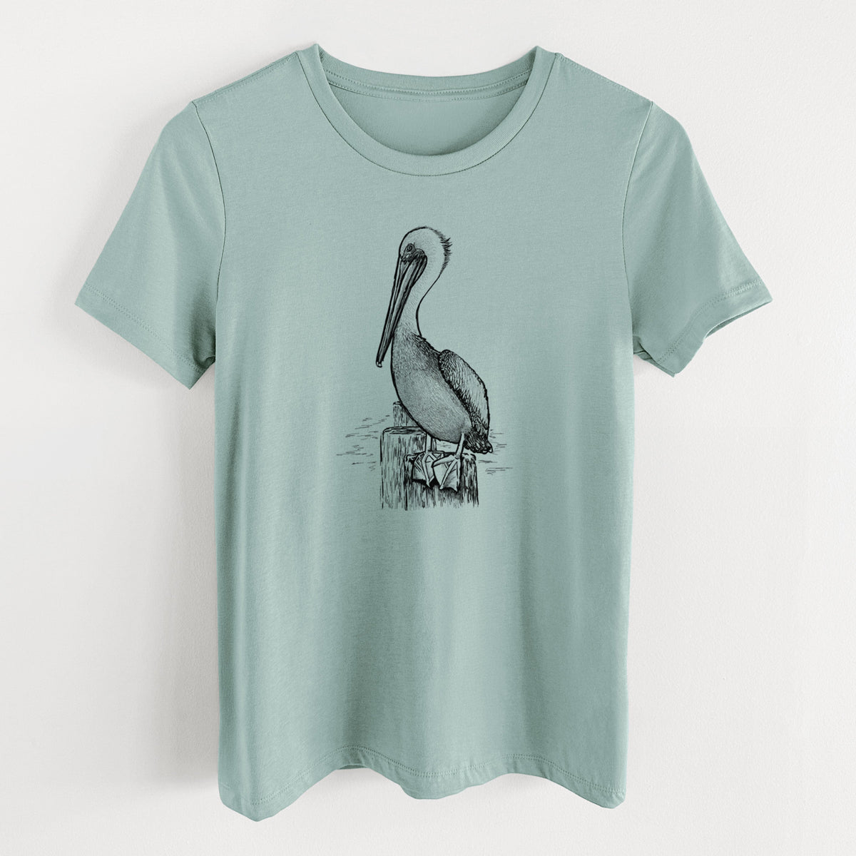 Pelecanus occidentalis - Brown Pelican - Women's Lightweight Relaxed Fit 100% Cotton Crewneck