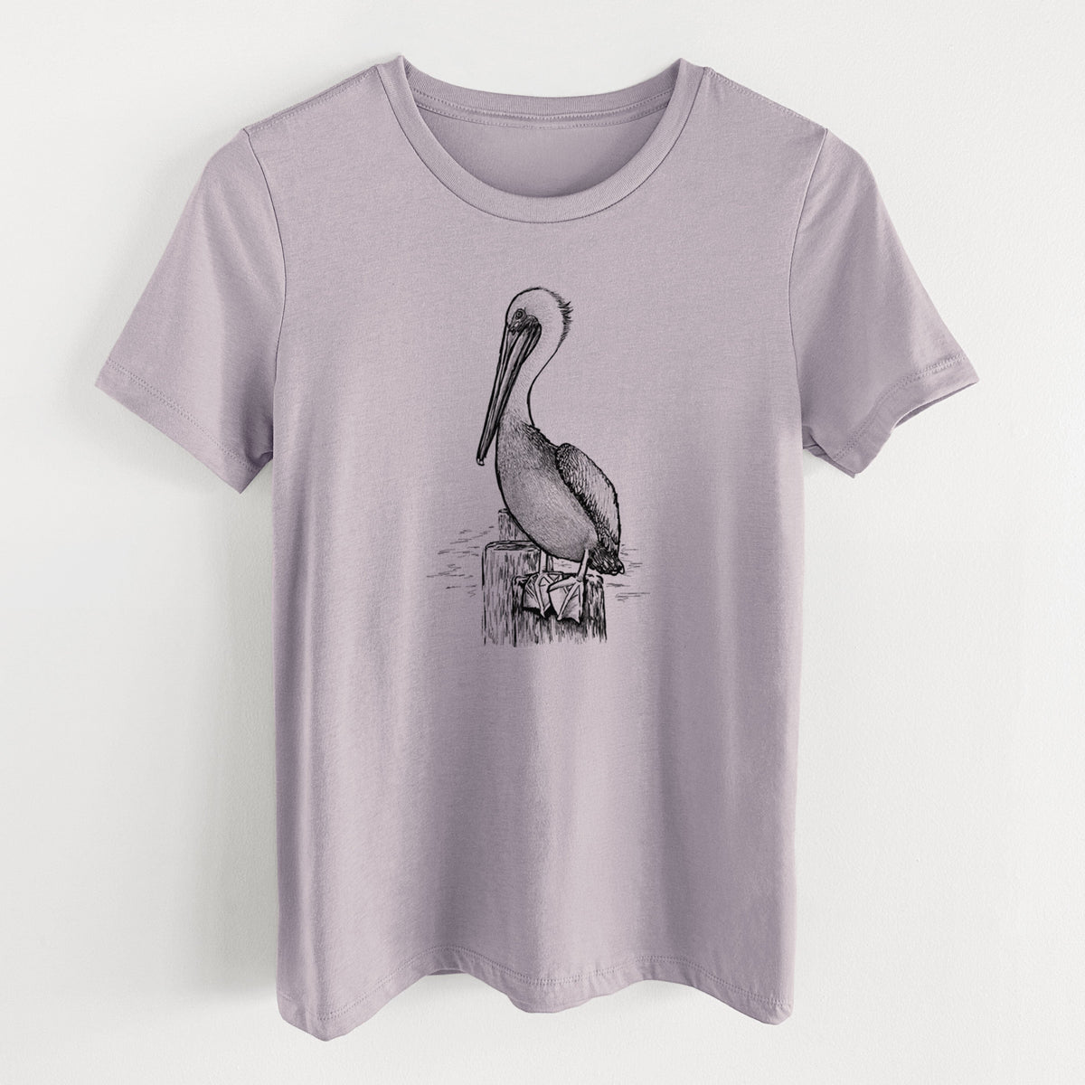 Pelecanus occidentalis - Brown Pelican - Women's Lightweight Relaxed Fit 100% Cotton Crewneck
