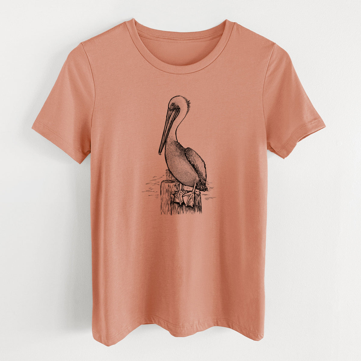 Pelecanus occidentalis - Brown Pelican - Women's Lightweight Relaxed Fit 100% Cotton Crewneck