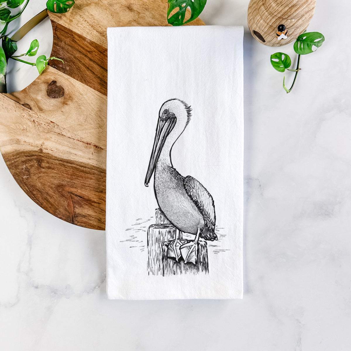 Pelecanus occidentalis - Brown Pelican Tea Towel